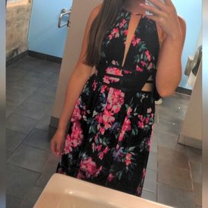 Express Floral Maxi Dress with Cut Outs